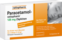 PARACETAMOL-ratiopharm 125 mg Zäpfchen